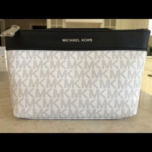 Michael Kors White Cosmetic Bag New